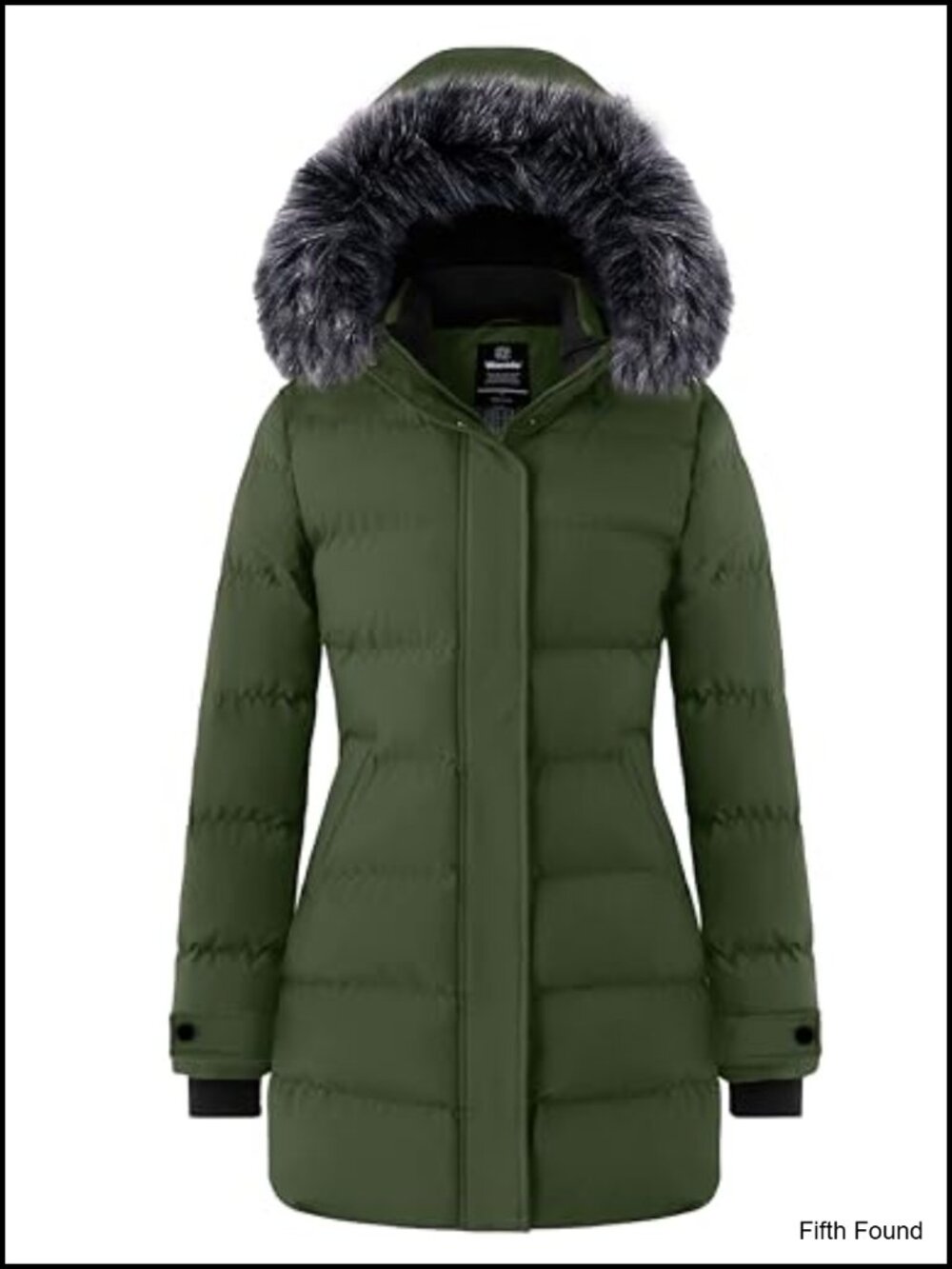 Wantdo Women's Quilted Puffer Winter Coat Faux Fur Hood